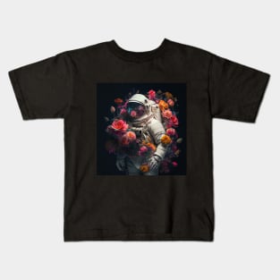 Astronaut In Flowers Suit Kids T-Shirt